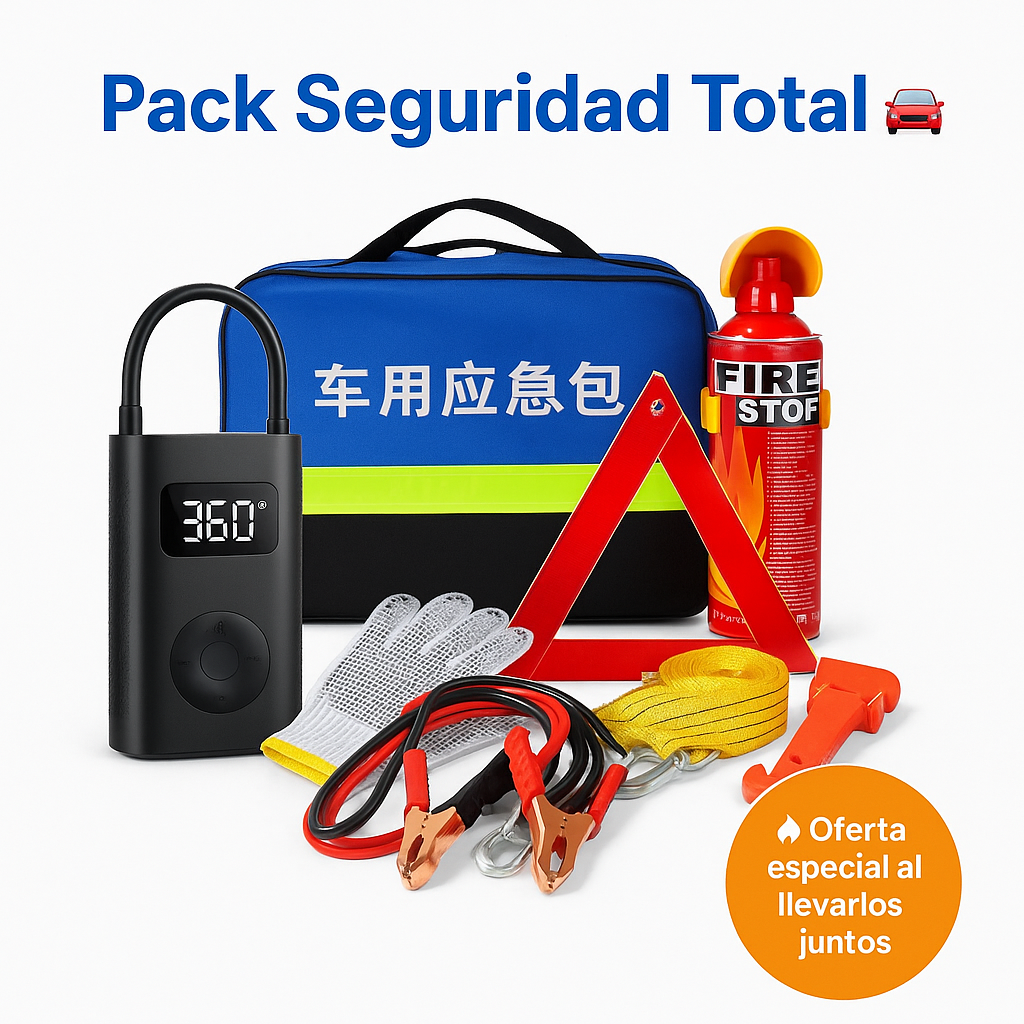 Kit Emergencia Seguridad Auto 7 Piezas