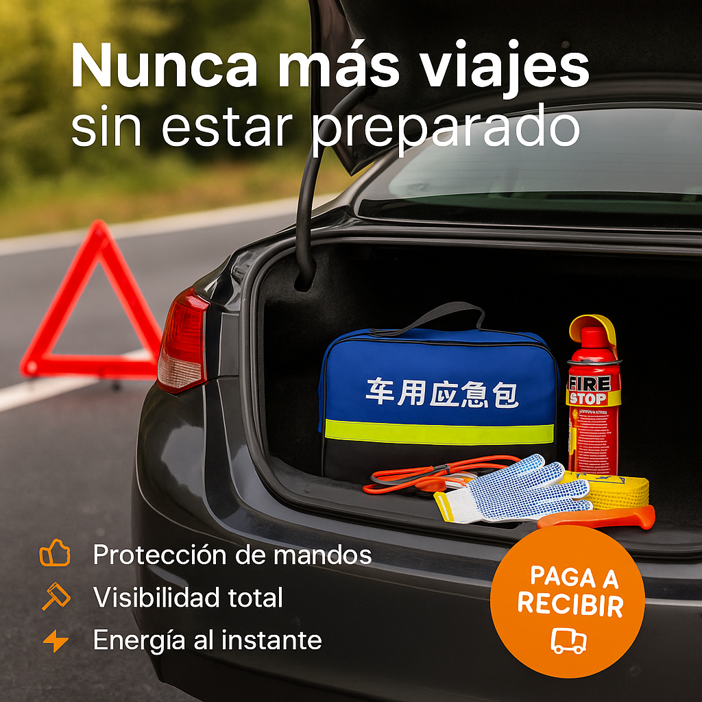 Kit Emergencia Seguridad Auto 7 Piezas