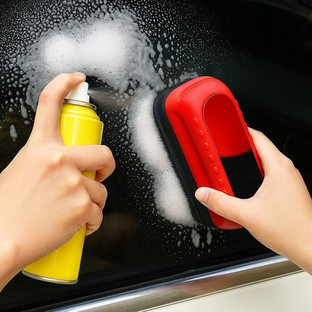 🧴 Limpiador de Vidrios Pro | Kit Espuma + Cepillo