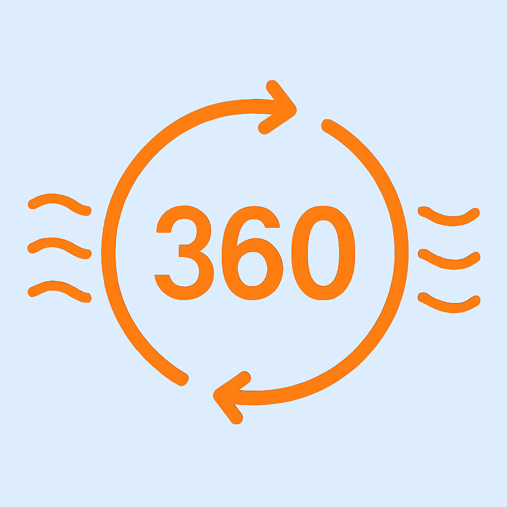 🔄 Flujo de aire en 360°