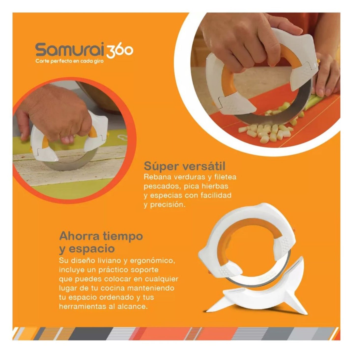 Samurai360™ – El cuchillo circular que corta con el doble de velocidad