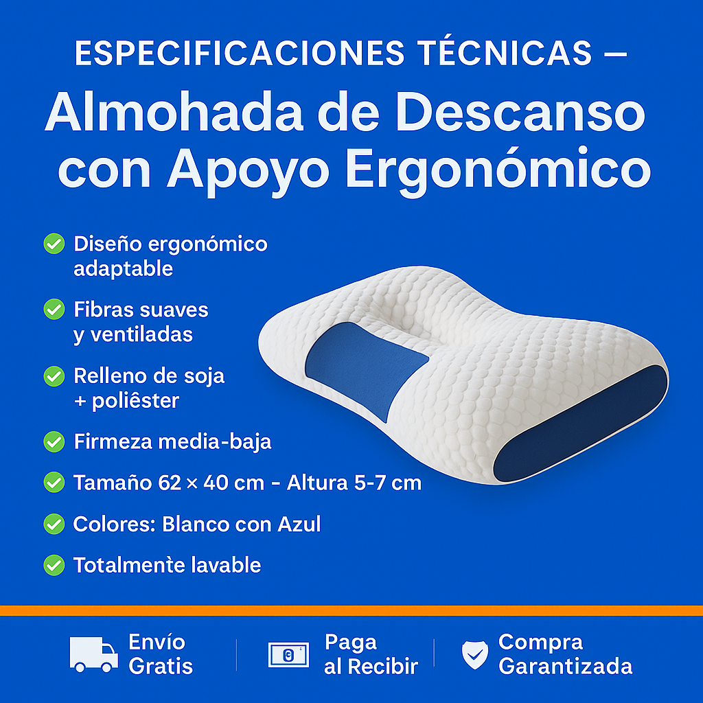 Almohada de Descanso con Apoyo de Cabeza