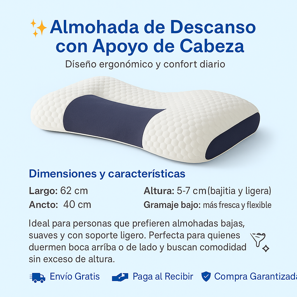 Almohada de Descanso con Apoyo de Cabeza